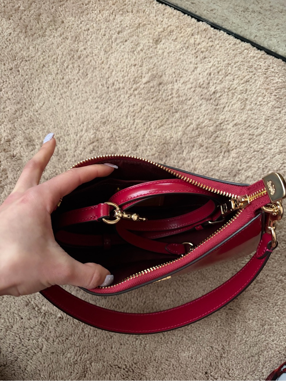 Coach Teri Leather Shoulder Bag - Picture 4 of 6